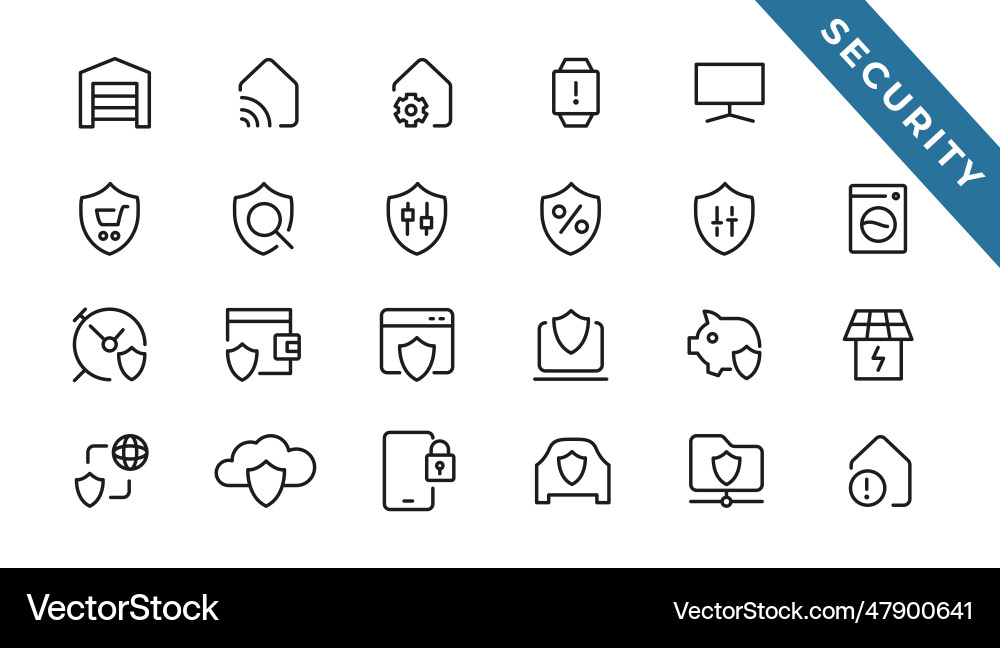 Security set of web icons in line style cyber Security set of web icons in line style cyber vector image