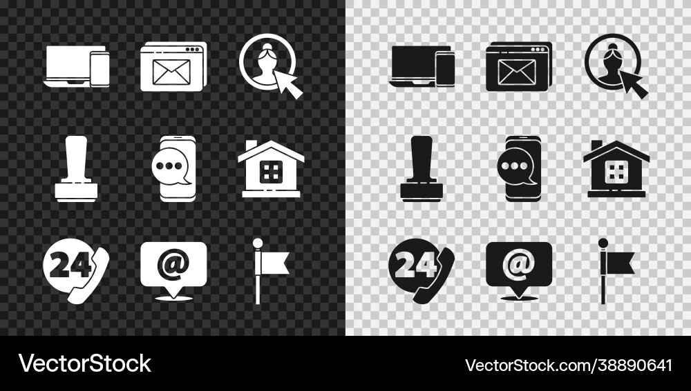 Set monitor and phone website envelope create Set monitor and phone website envelope create vector image