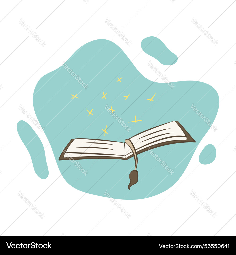 Simple of an open book with magical sparkles Vector Image