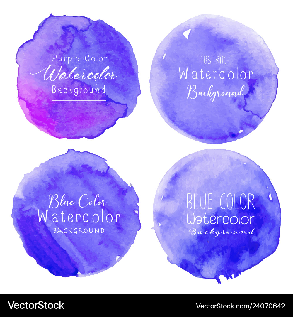 Blue watercolor circle set on white background Blue watercolor circle set on white background vector image