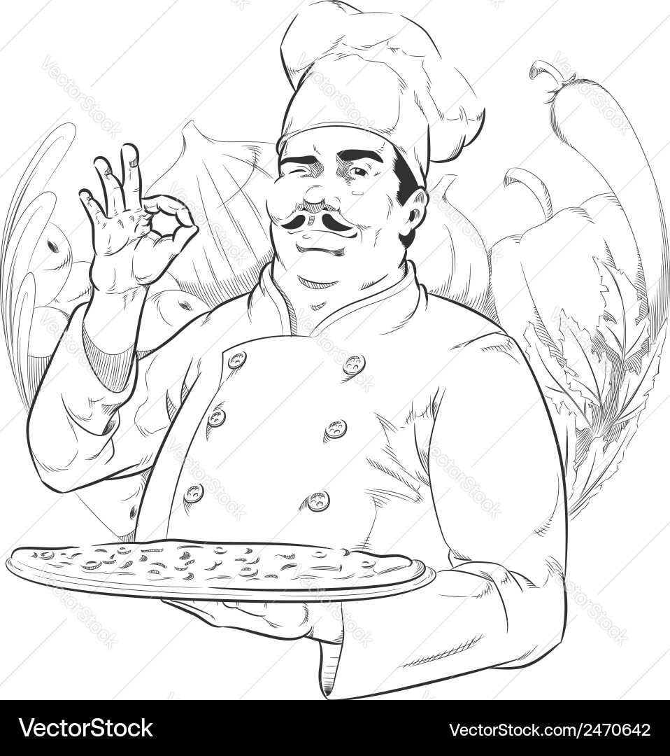 Chef der Pizza Pannella Vektorbild