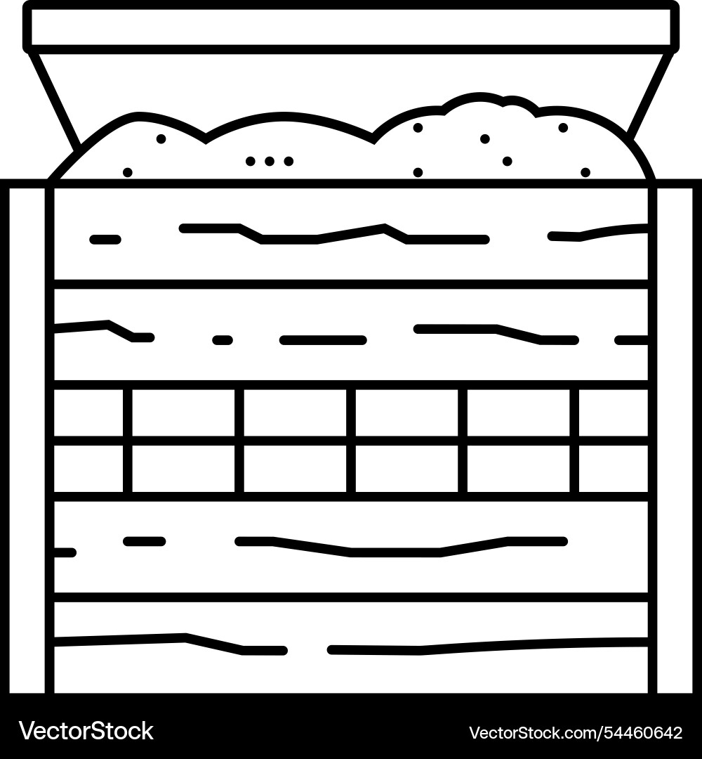 Composting waste sorting line icon Vector Image