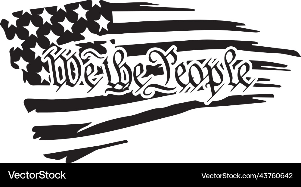 Distressed Waving American Flag Vector Image