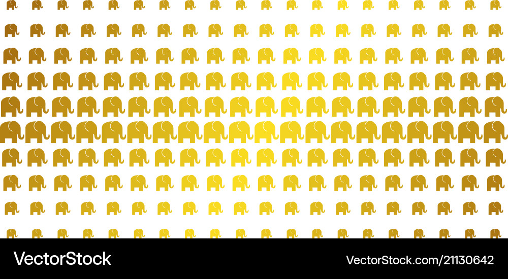 Elephant golden halftone array Vector Image