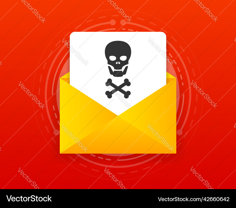 Email virus message alert on document scanning Email virus message alert on document scanning vector image