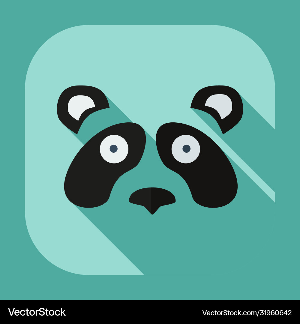 Flat modern design with shadow icons pandas Flat modern design with shadow icons pandas Vector Image