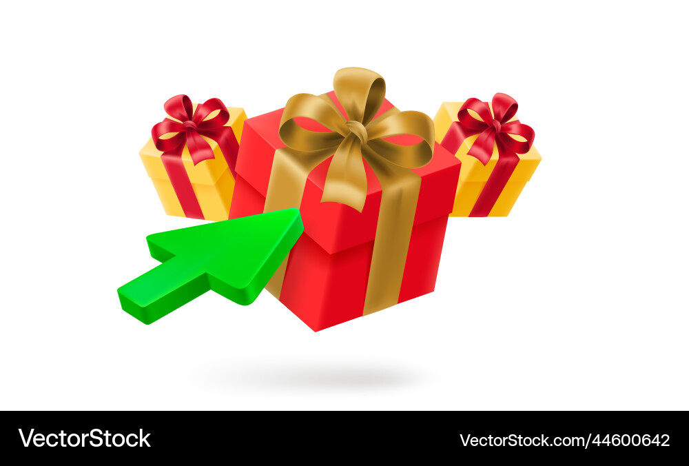 Hoice a present concept 3d icon Hoice a present concept 3d icon vector image