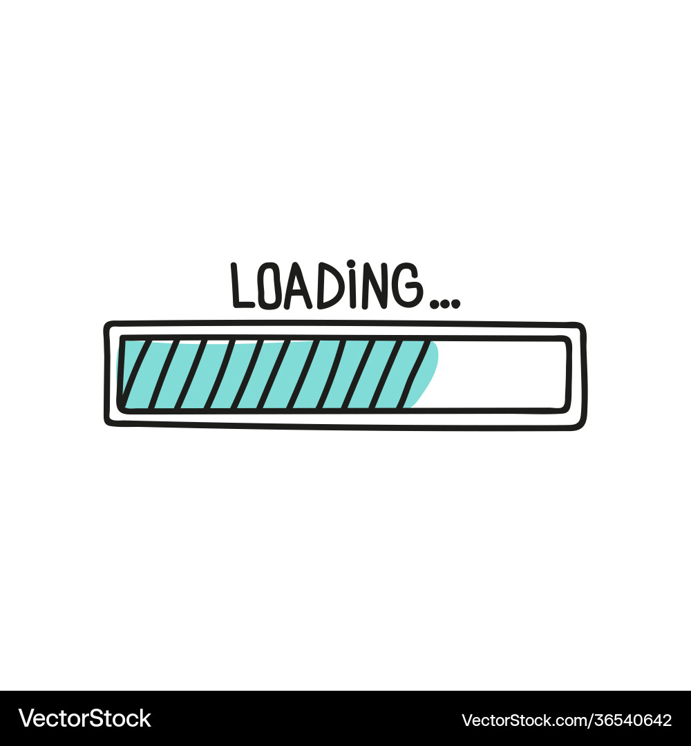 Loading Bar Doodle Icon Vector Image