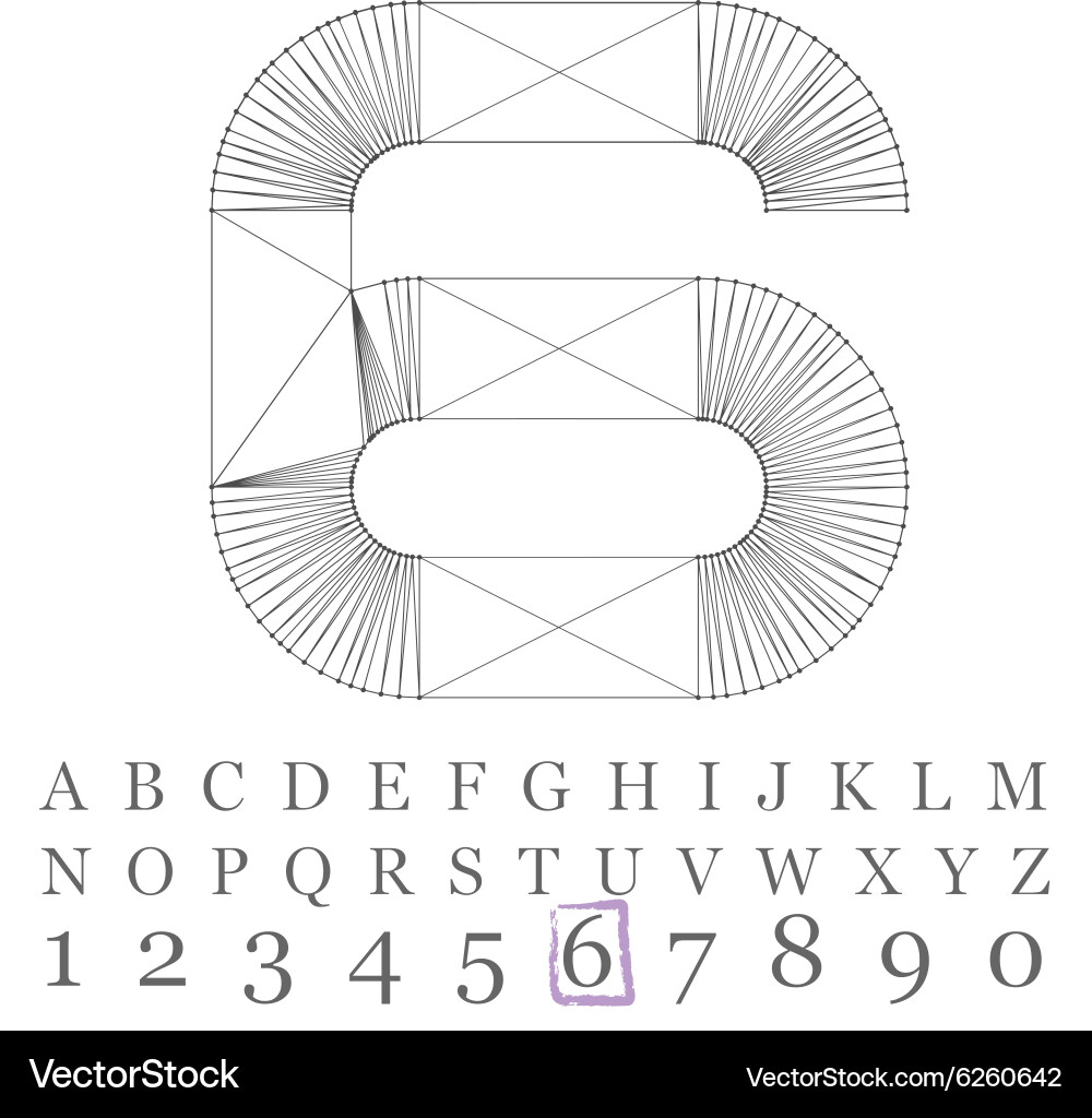 Low poly numbers font polygon number Vector Image