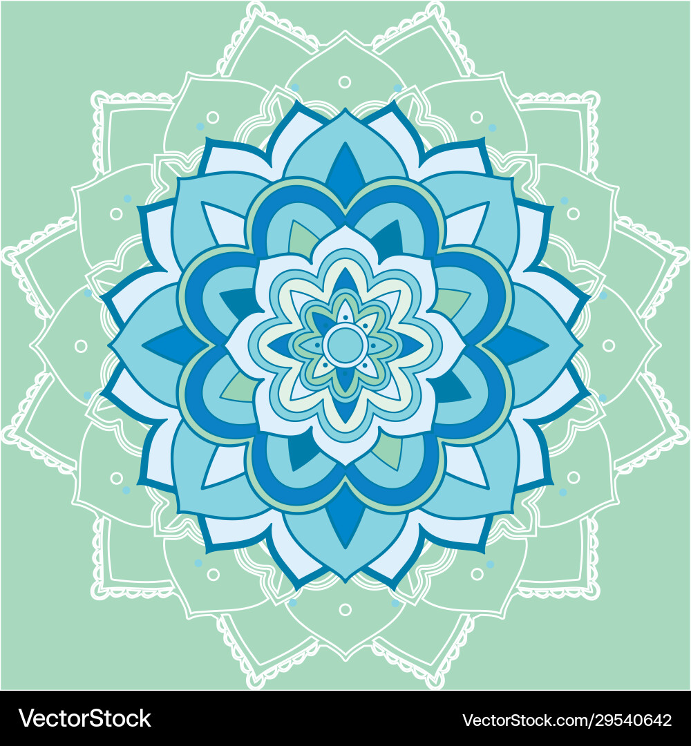 Mandala patterns on green background Vector Image