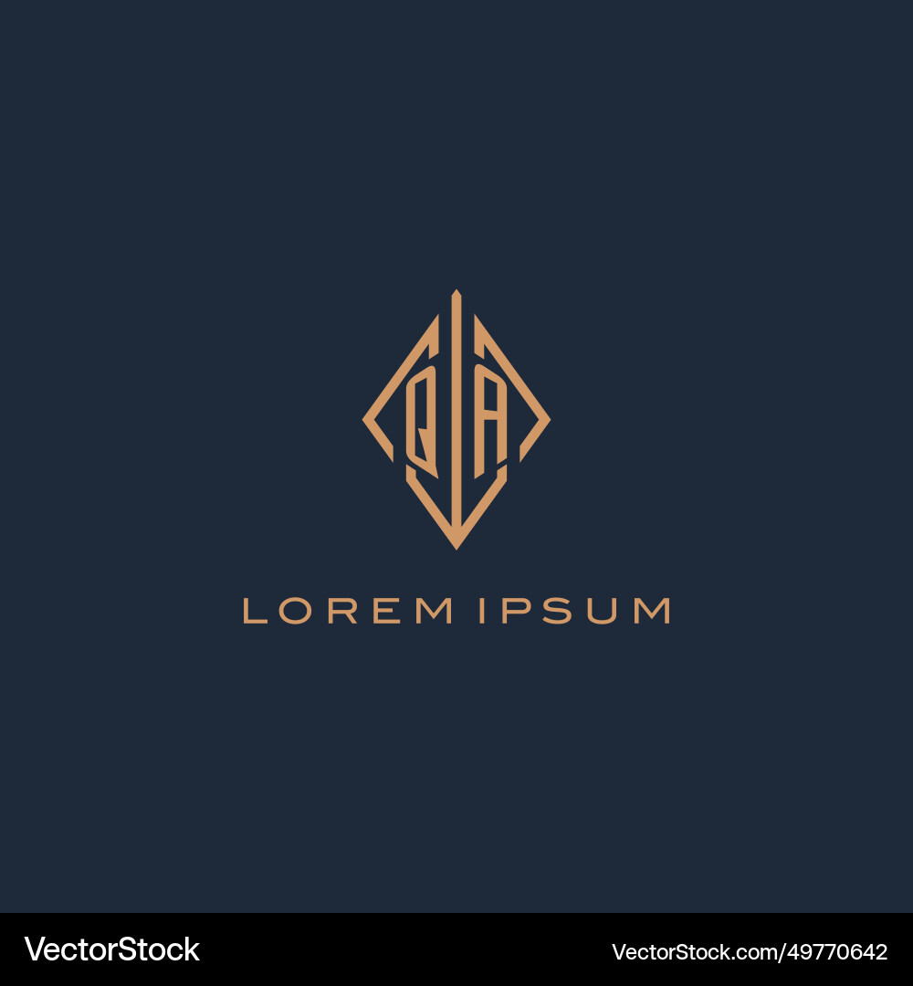 Monogram qa logo with diamond rhombus style Vector Image
