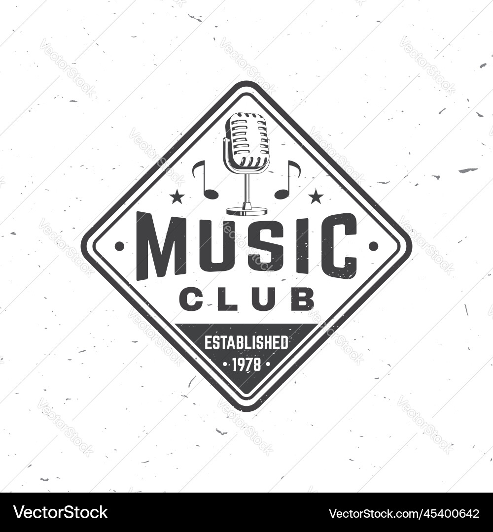 Musik Club Logo Badge Label Retro Poster Musik Club Logo Badge Label Retro Poster vektorbild