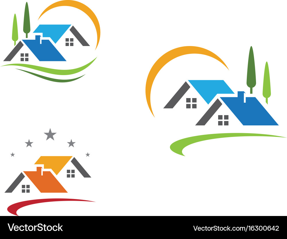 Real estate property and construction logo design vector image