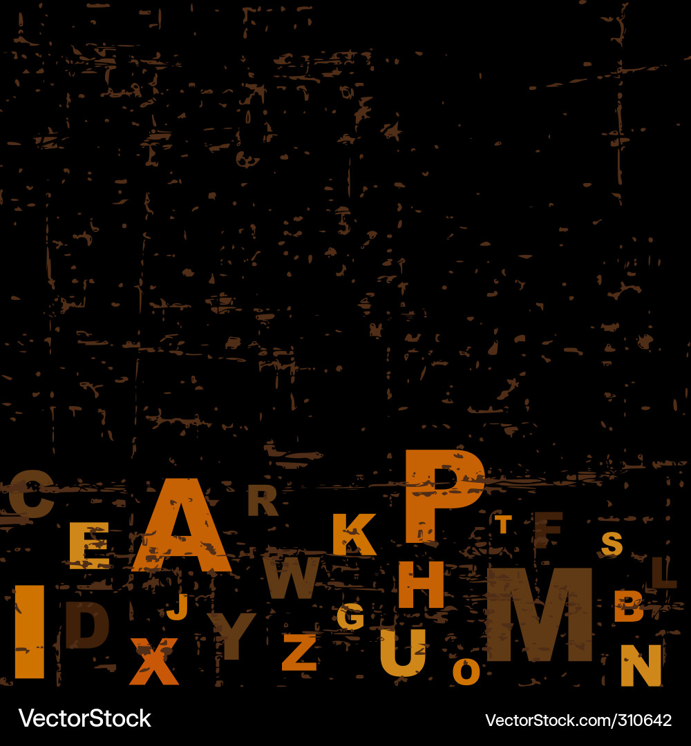 Retro Alphabet Grunge Background vector image