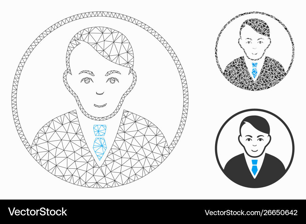 Rounded gentleman mesh network model Rounded gentleman mesh network model vector image