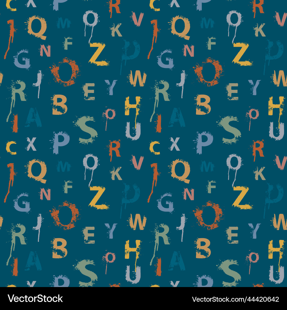 Seamless pattern with alphabet letters in form Seamless pattern with alphabet letters in form vector image