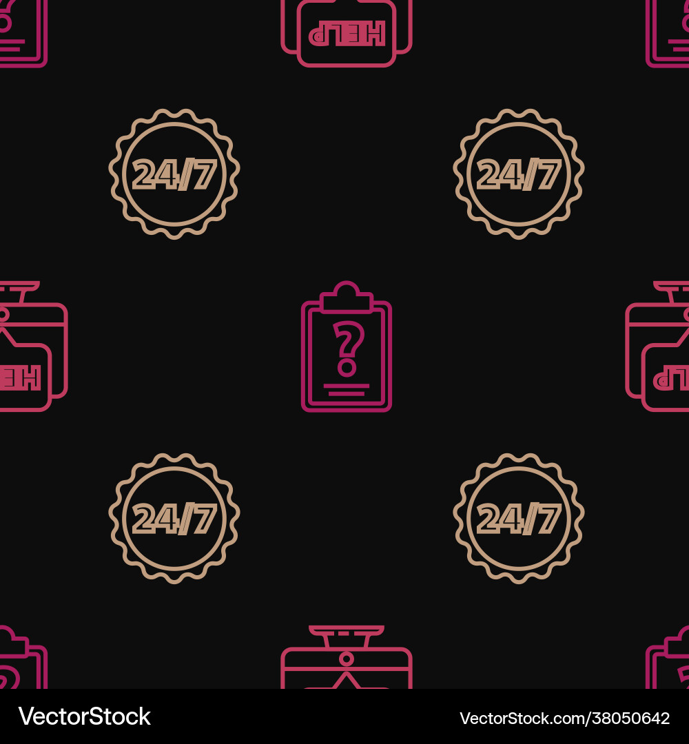 Set line computer monitor and help clock 24 hours Set line computer monitor and help clock 24 hours vector image