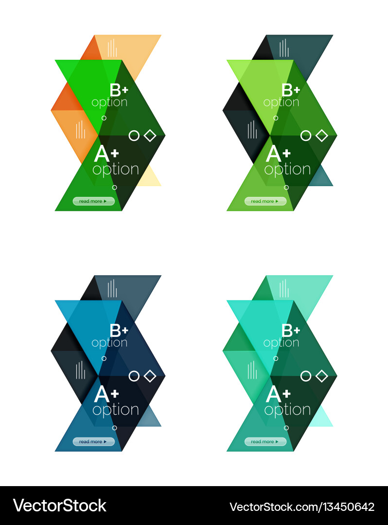Set of color abstract arrow option infographic Set of color abstract arrow option infographic vector image