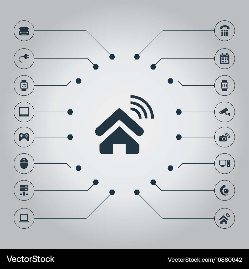Set of simple internet icons vector image