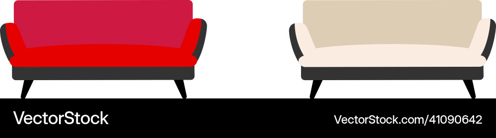 Sofa flat color objects set Sofa flat color objects set vector image