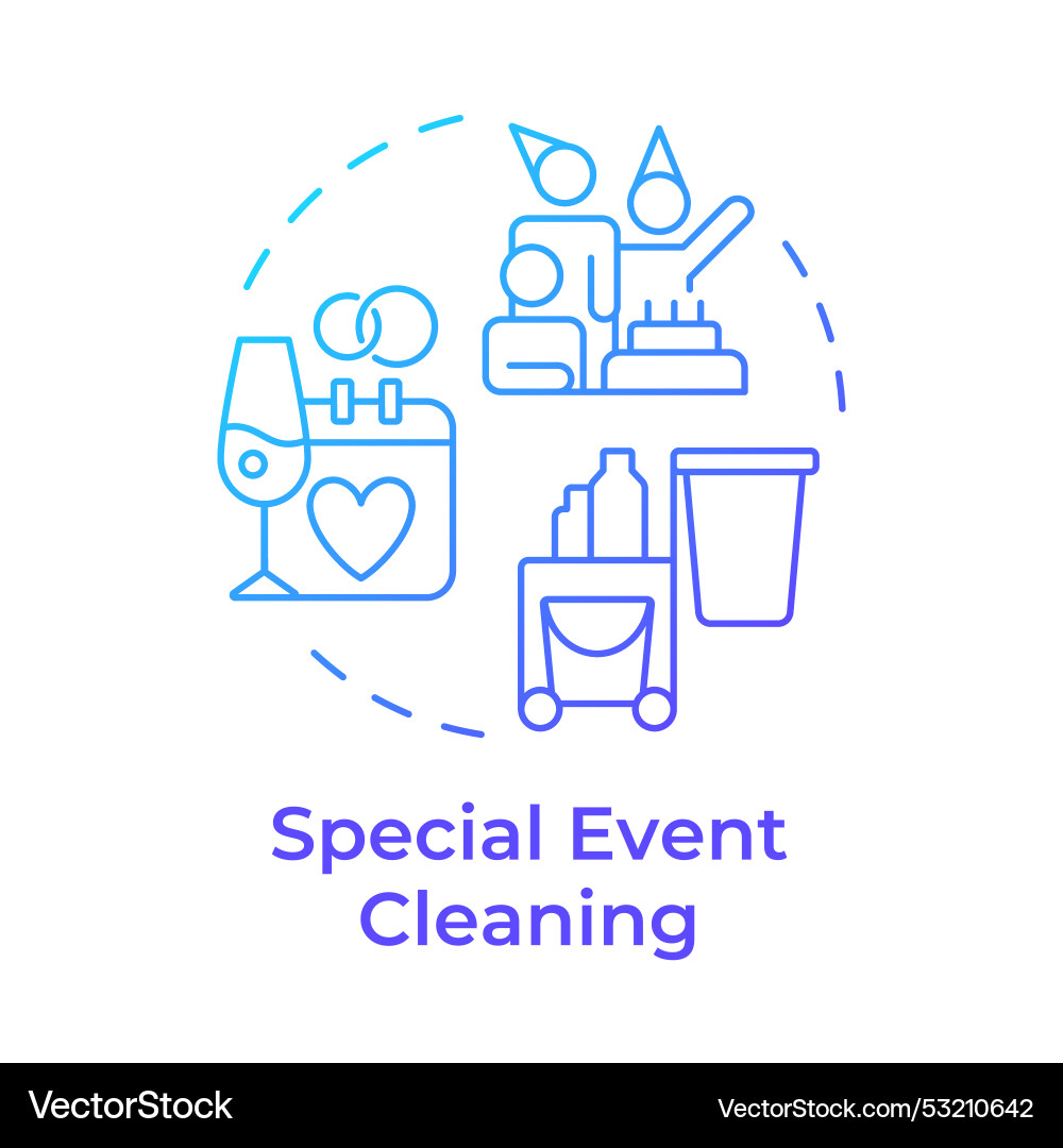 Special event cleaning blue gradient concept icon Special event cleaning blue gradient concept icon vector image
