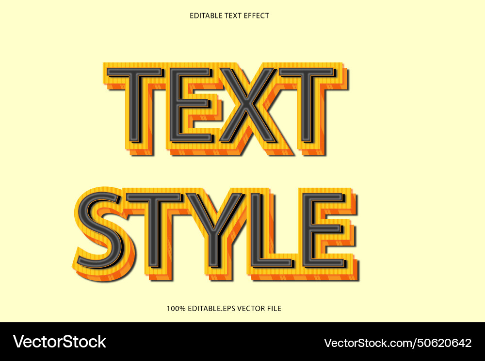 Text style editable effect 3d emboss Text style editable effect 3d emboss vector image