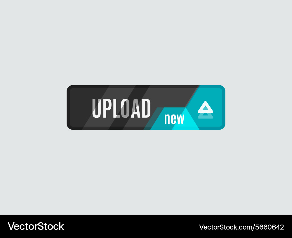 Upload button futuristic hi-tech ui design Vector Image