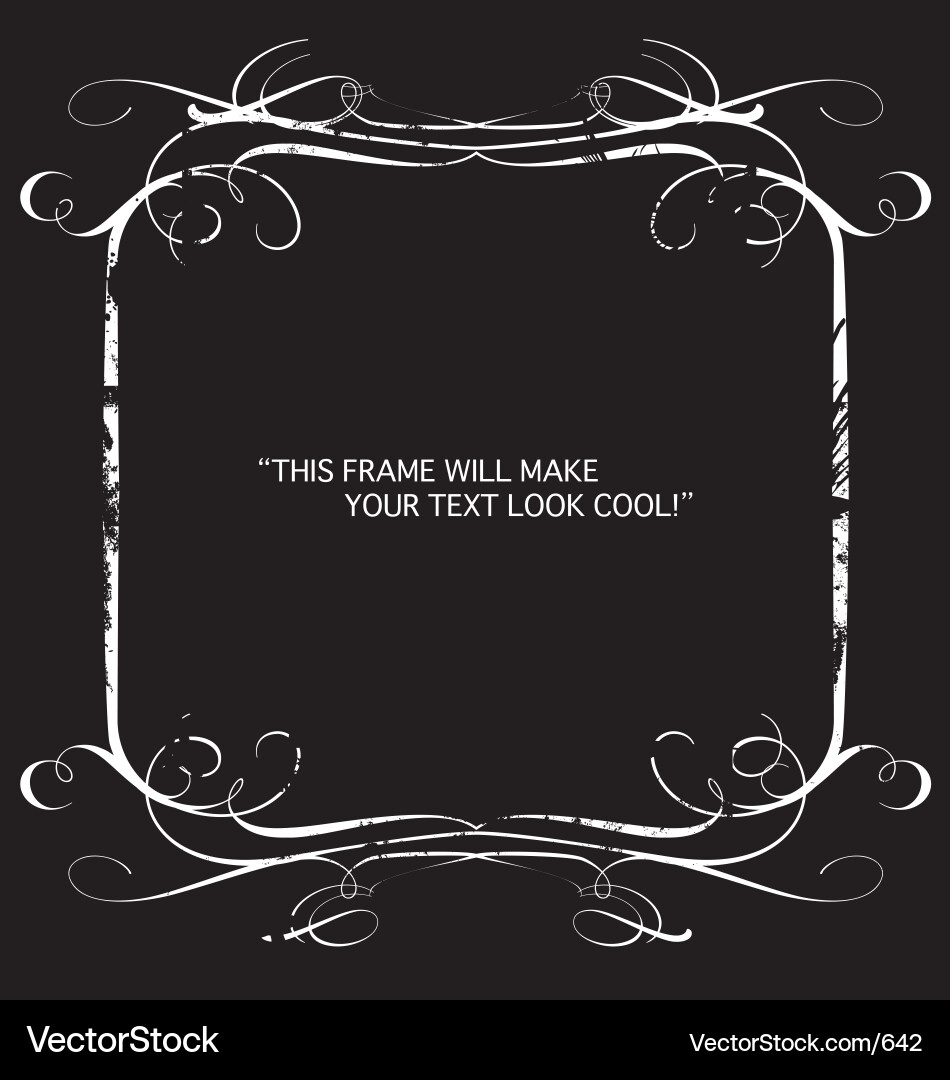 Vintage Script Frame Border Vector Image