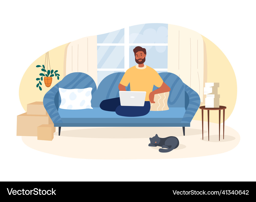 Working on computer vector image