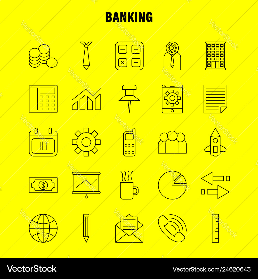 Banking line icon for web print and mobile uxui Banking line icon for web print and mobile uxui vector image