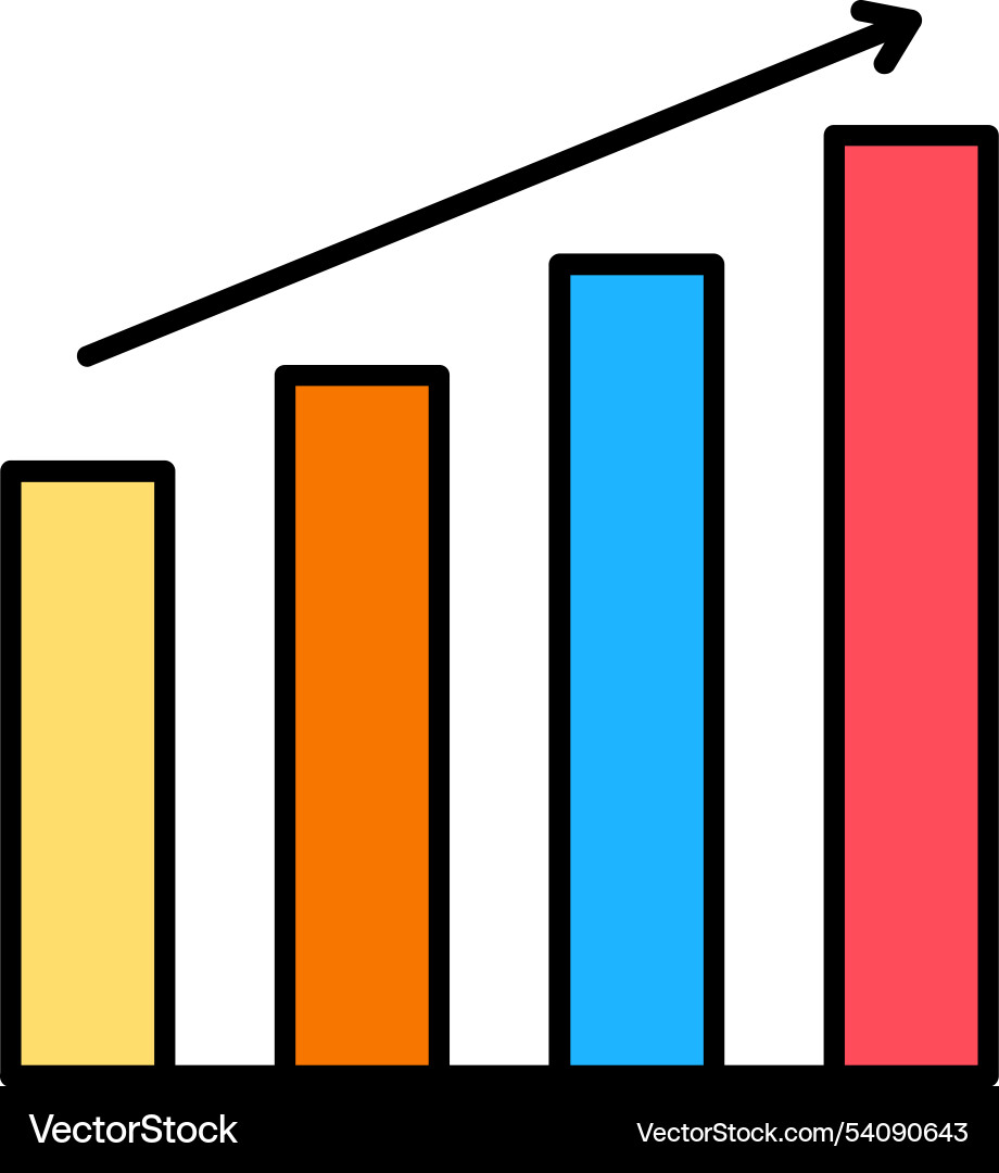 Bar graph line filled icon design vector image