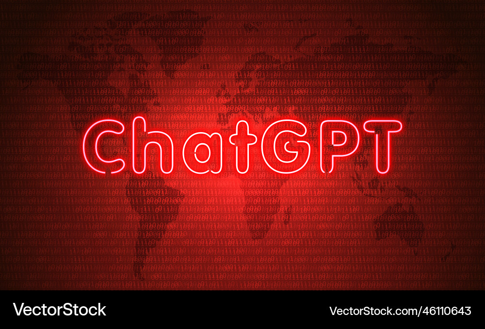 ChatGPT Neon Data Symbol vector image