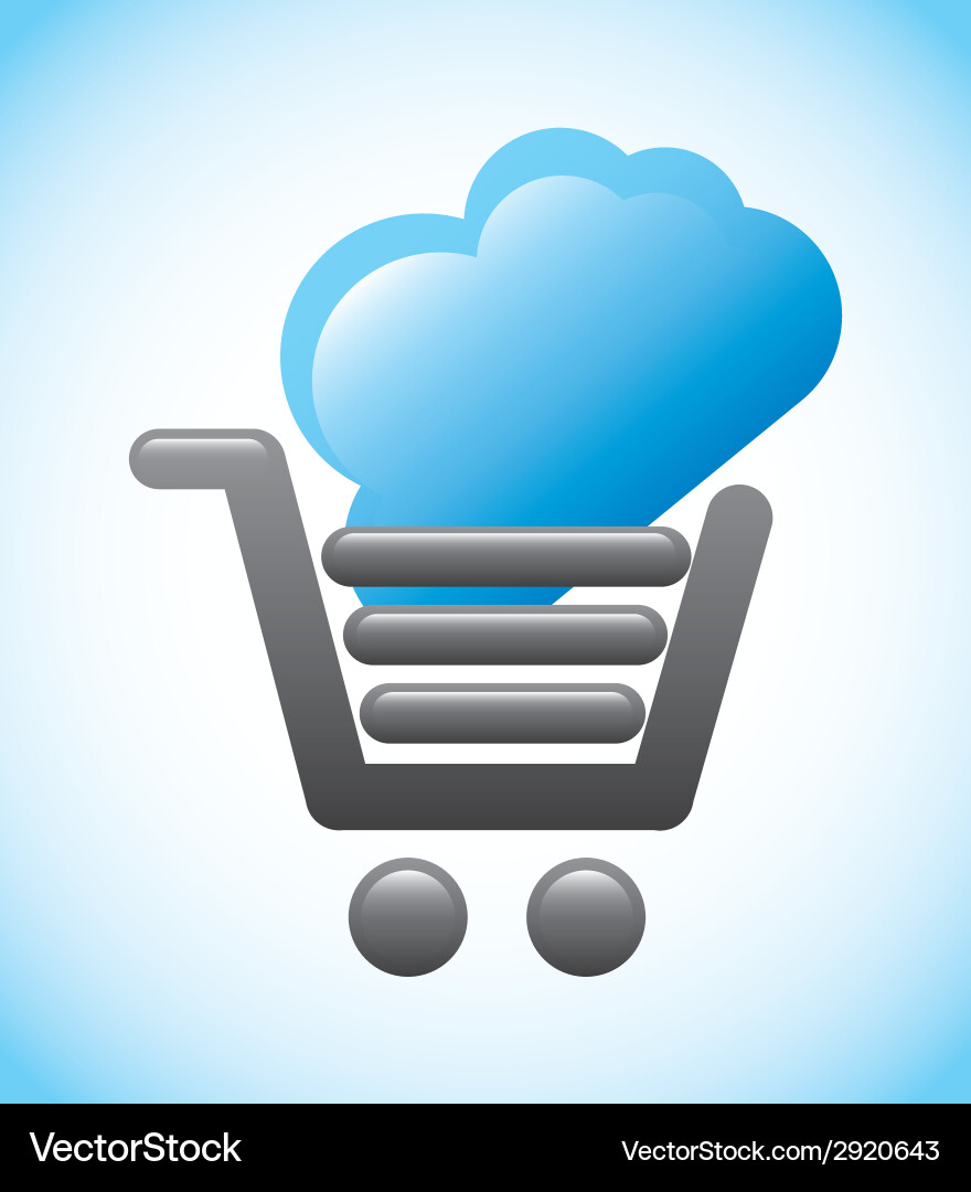 Cloud computing over white background vector image