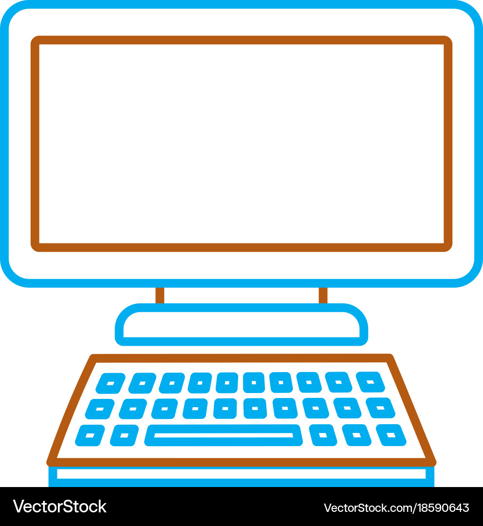 Computer monitor with keyboard technology gadget vector image