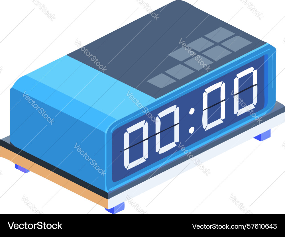 Digital timer display showing zero time design vector image