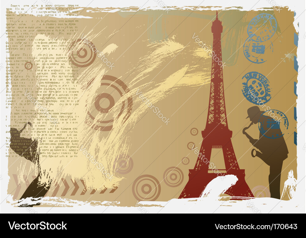 Eiffel Tower Postcard Vector Image
