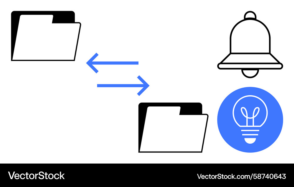 File sharing and notification concept File sharing and notification concept Vector Image