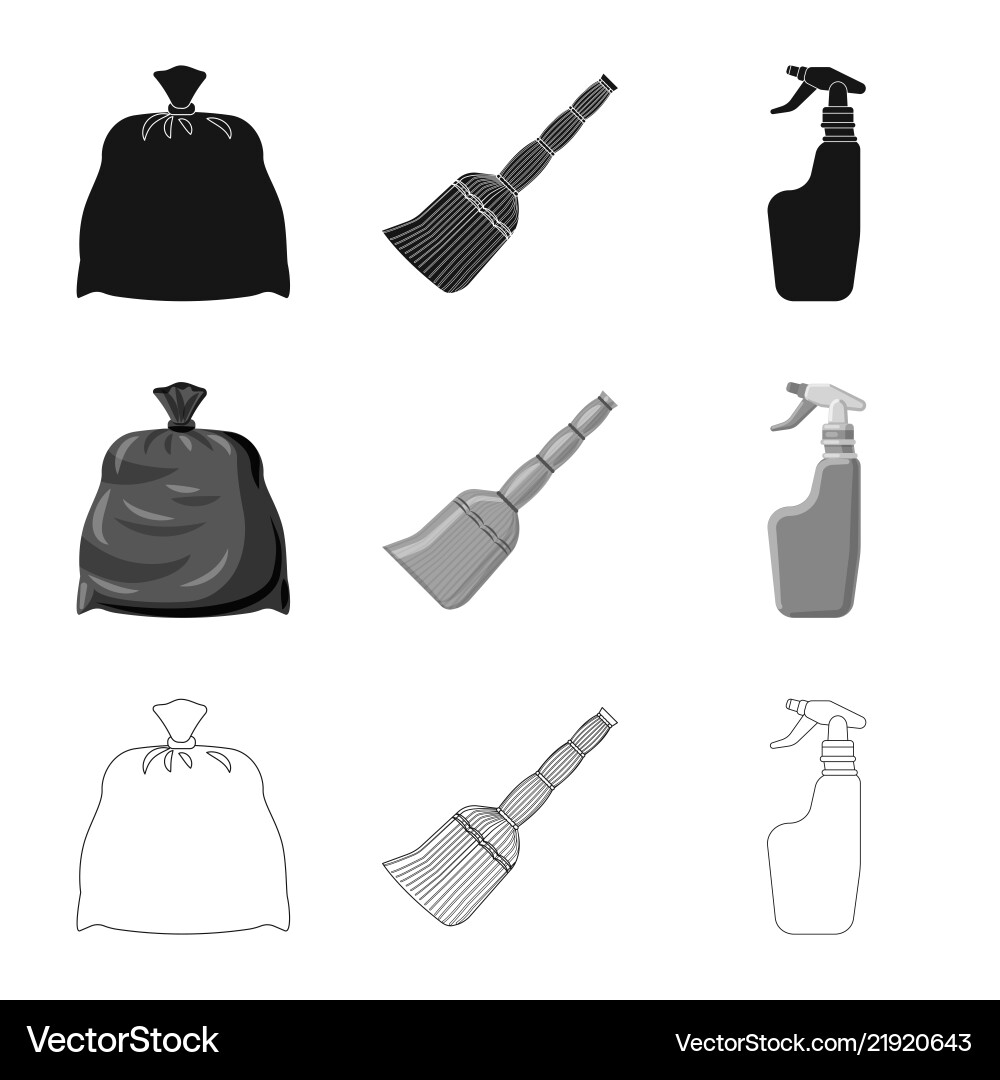 Isolated object of cleaning and service icon set Isolated object of cleaning and service icon set vector image