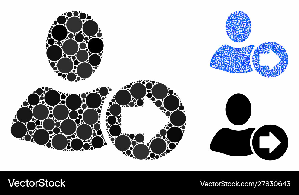 Next user composition icon circle dots Next user composition icon circle dots vector image