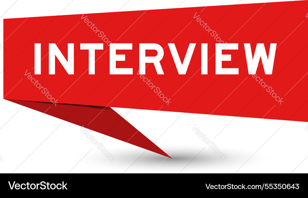 Red color speech banner with word interview Red color speech banner with word interview Vector Image