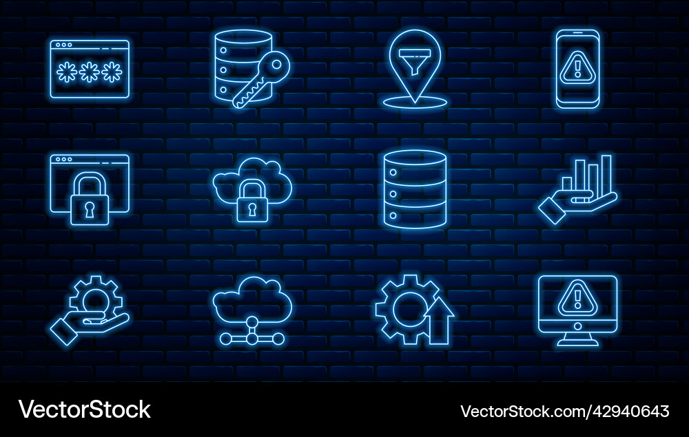 Set line monitor with exclamation mark location Set line monitor with exclamation mark location Vector Image