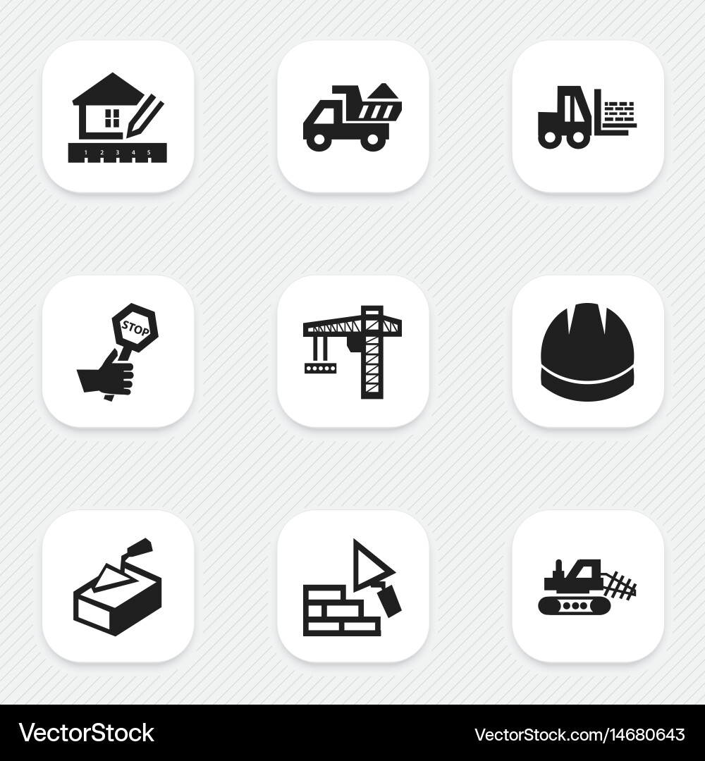 Set of 9 editable structure icons includes vector image