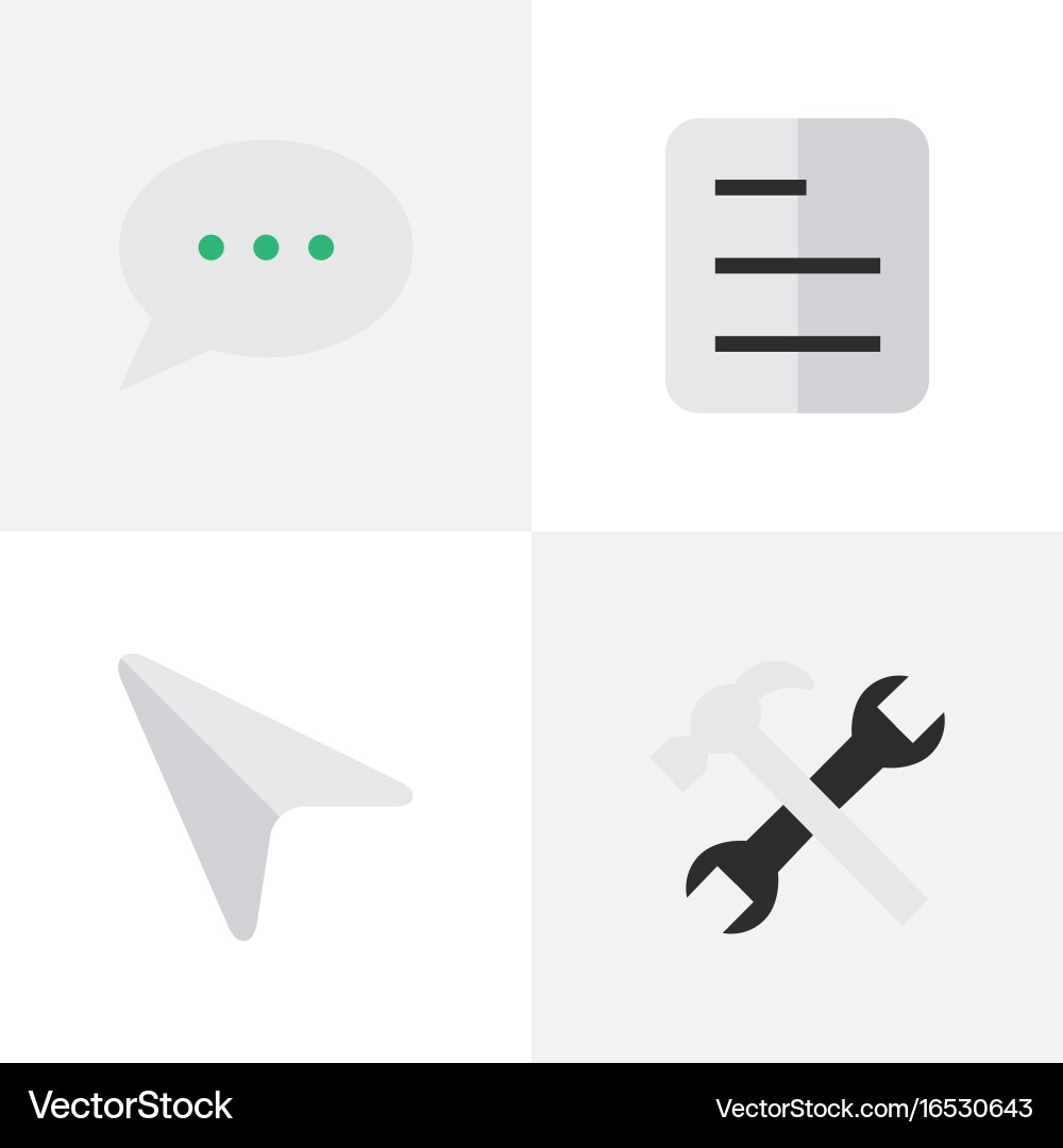 Set of simple interface icons vector image
