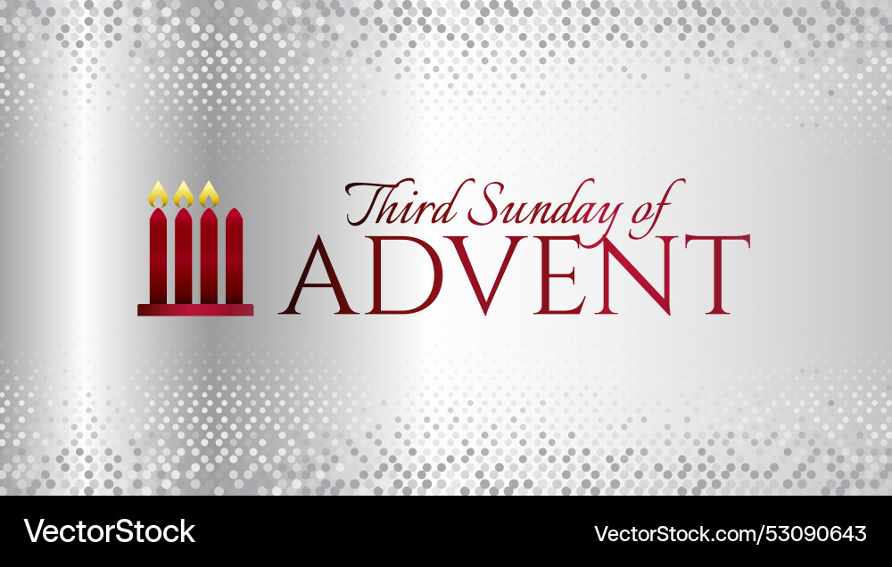 Silver third sunday of advent background design Vector Image