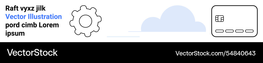 Software interface elements gear cloud and card Software interface elements gear cloud and card vector image
