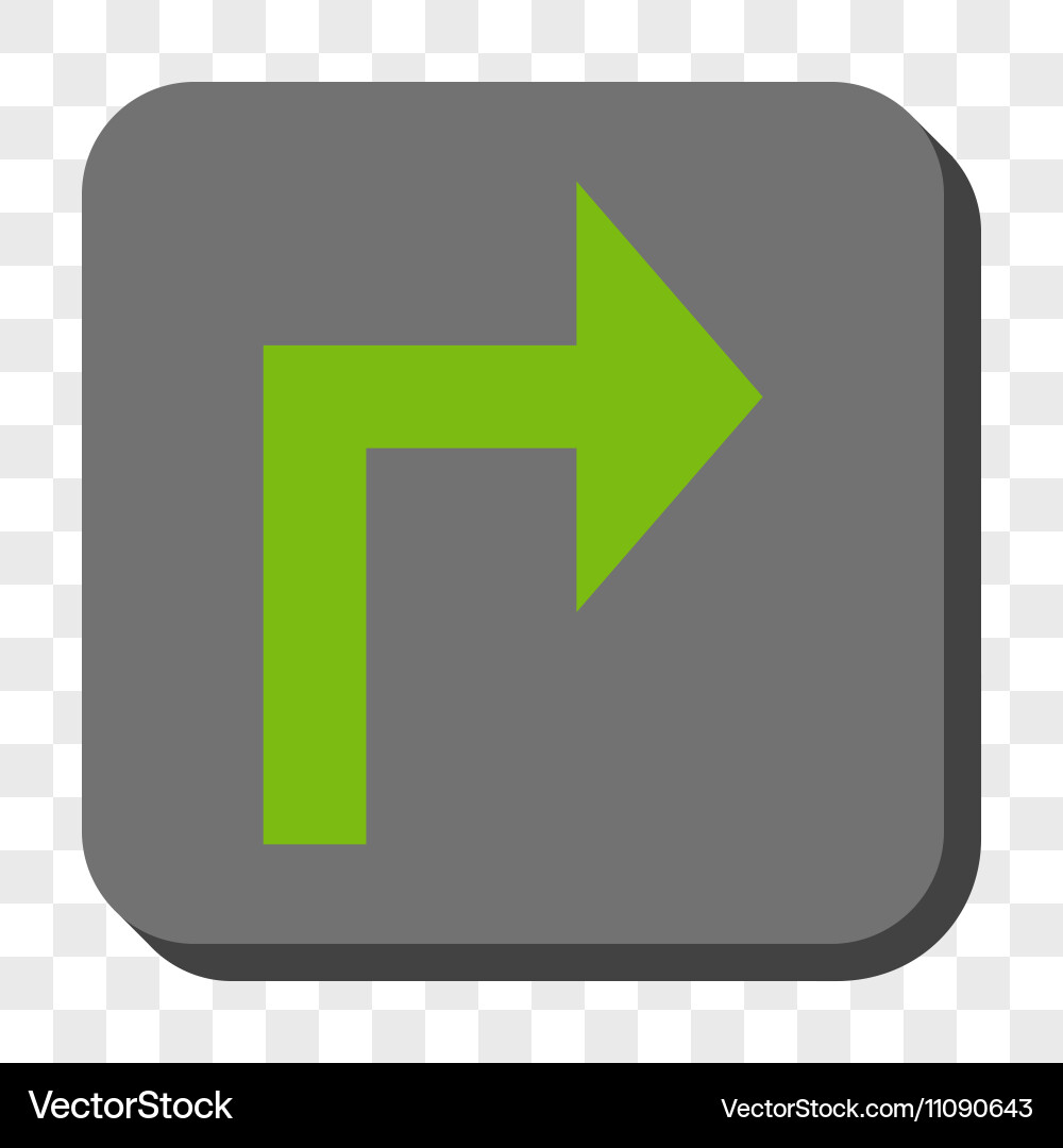 Turn right rounded square button vector image