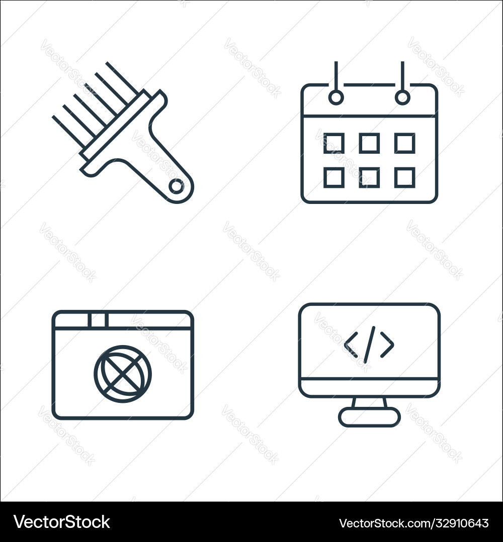 User interface line icons linear set quality User interface line icons linear set quality vector image