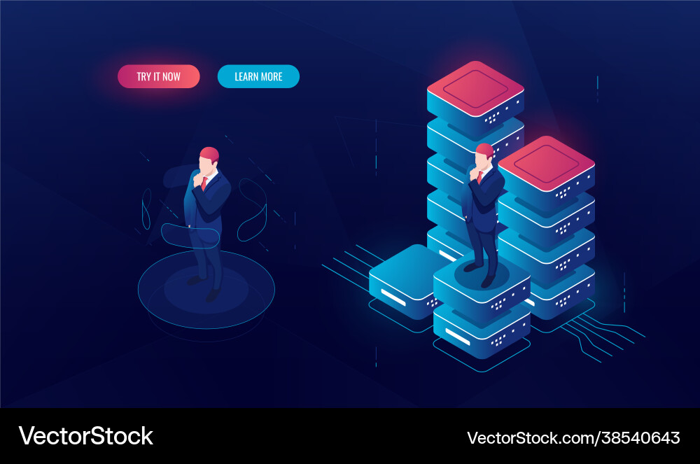 Virtual reality interface big data processing Virtual reality interface big data processing Vector Image