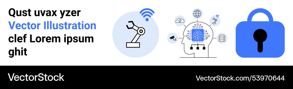 Automation artificial intelligence and security Automation artificial intelligence and security vector image
