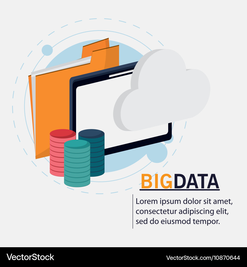 Big data center base and web hosting icon set Vector Image